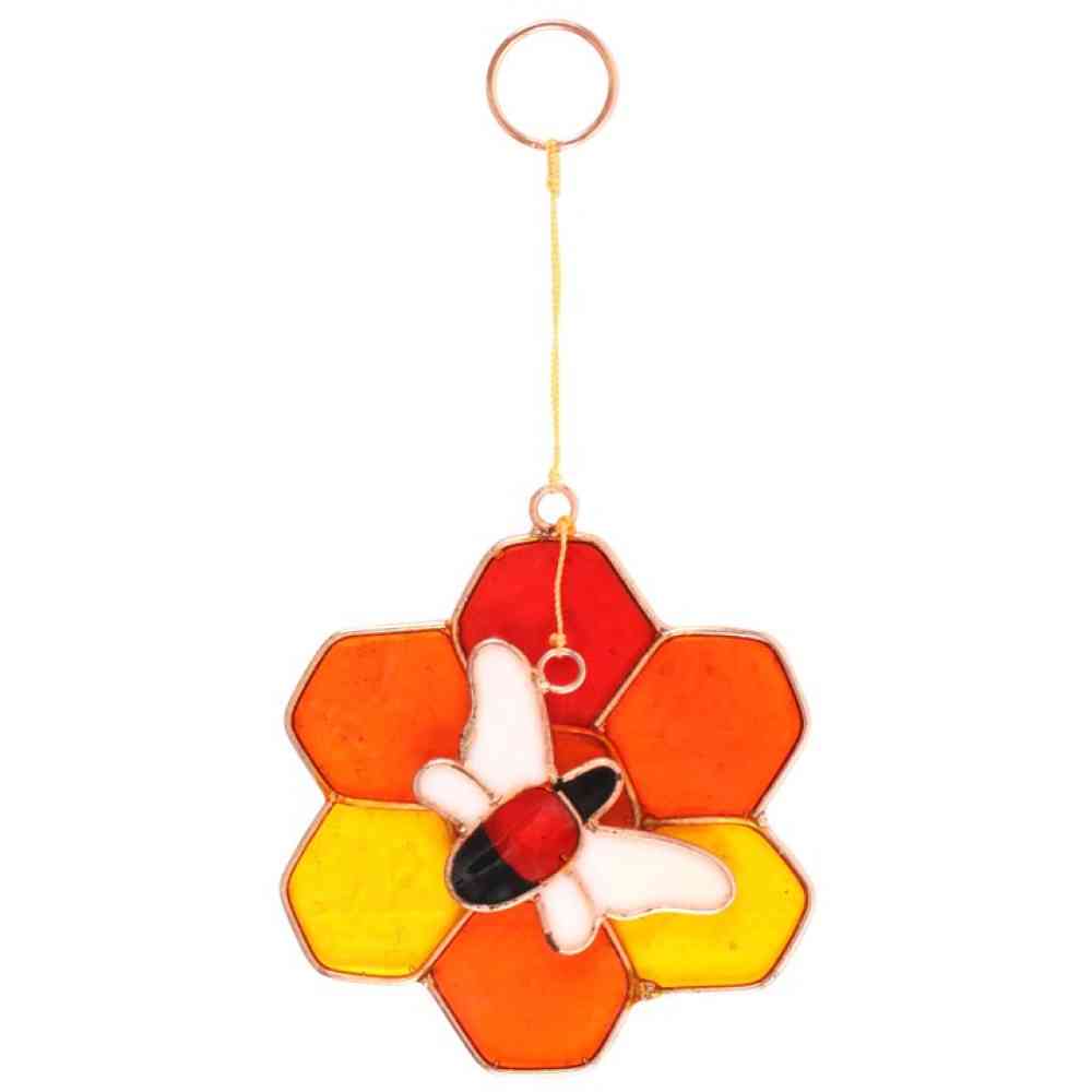 Something Different - Bee & Honeycomb Suncatcher - Orange